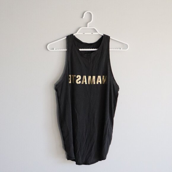 Lululemon Womens Grey Sz 6 'Namaste' All Tied Up Sleeveless Open Back Tank Top - Picture 2 of 8